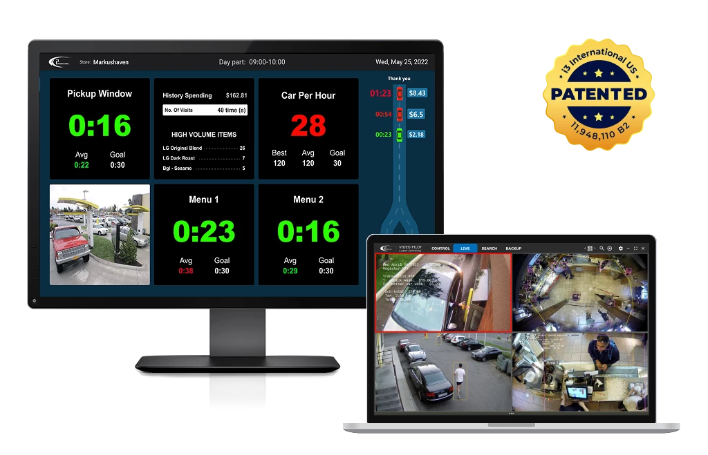 QSR dashboard with drive-thru speed and video analytics
